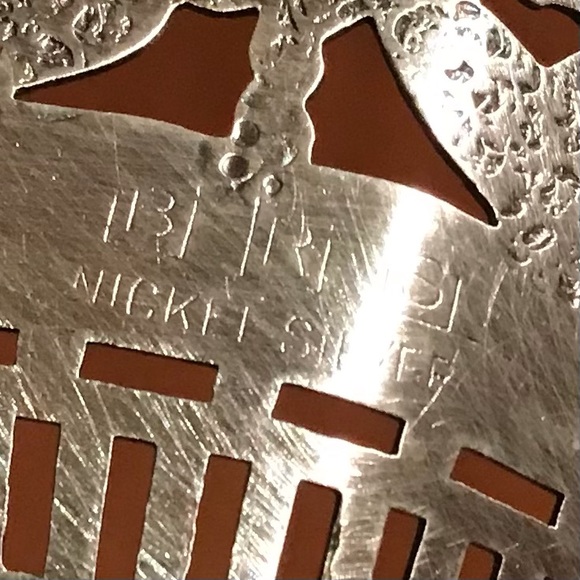 Apollo Sheffield Nickel Silver footed serving Tray with stationery handle #3204 - Picture 9 of 10